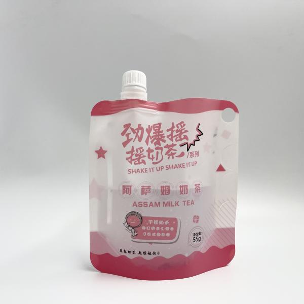 CMYK 4 Layer PE Custom Juice Pouches Plastic Liquid Pouches With Nozzle