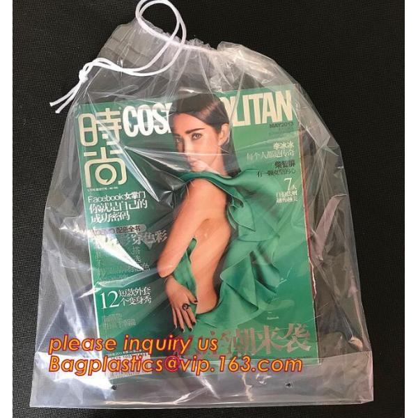 Biodegradable Christmas deco drawstring candy storage bag, oxford red christmas stocking candy bag packing bagplastics