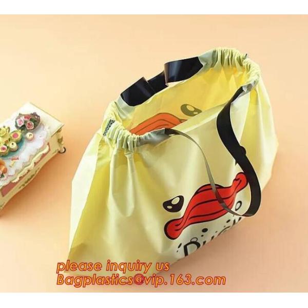 Biodegradable Christmas deco drawstring candy storage bag, oxford red christmas stocking candy bag packing bagplastics