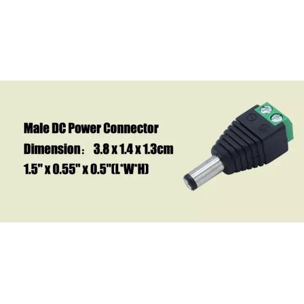 PVC 2 Pin DC Power Female Jack Adapter Connector 5521 Black With Green Teminal