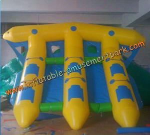 Cheap Yellow Inflatable Boat Toys , Inflatable Flyfish Boat Towable 4m x 4m for sale