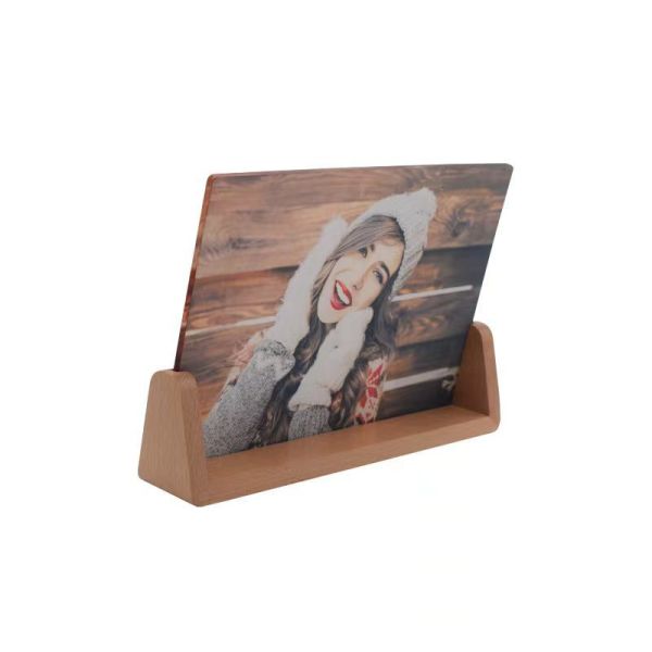 U Shaped Wooden Base Sublimation Acrylic Frames Diy Custom Acrylic Picture Frames