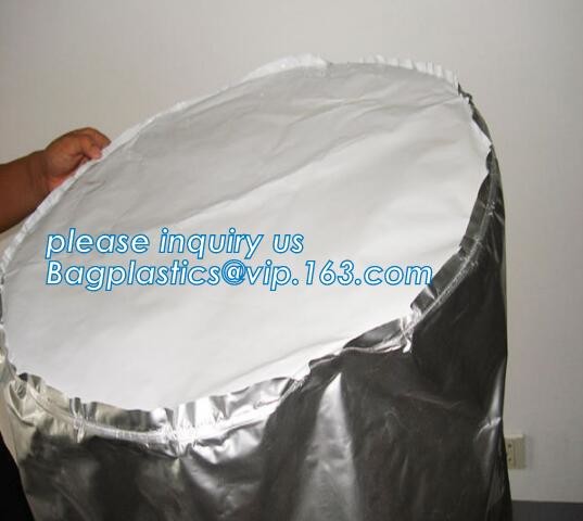 IBC foil Liner for bulk juice wine, Liquid packaging boxes storage carton ibc alunimium bag, Round Bottom Flexible Drum