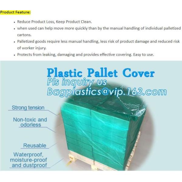 PE Moisture Proof Plastic Pallet Cover, POLYETHYLENE SHRINK PALLET COVERS, Europallet 80x120x250 cm, bagplastics, bageas