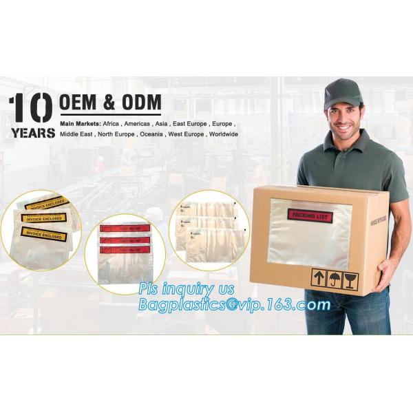Waterproof packing list envelopes with self adhesive A3 A4 B4 B5 A7 C5 C7size, packing list enclosed envelope a5, bageas