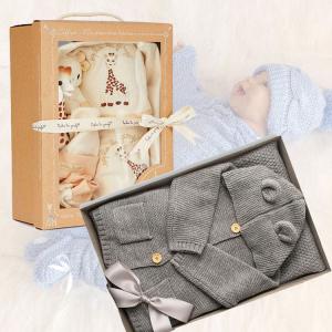 Cheap clear Window Custom Luxury Gift Boxes for Baby Blanket Bibs Kids for sale
