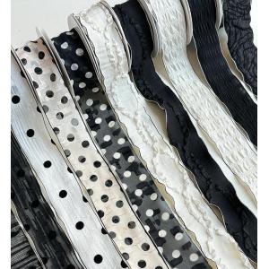 DIY Decorative Floral Packaging 14m Black and White Ribbon Qixi Bouquet with Ribbon Flower Shop