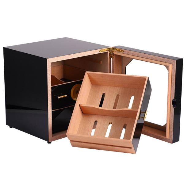 Three layer cigar box cabinet thermometer skylight cigar temperature control humidification moisture retention wooden storage box