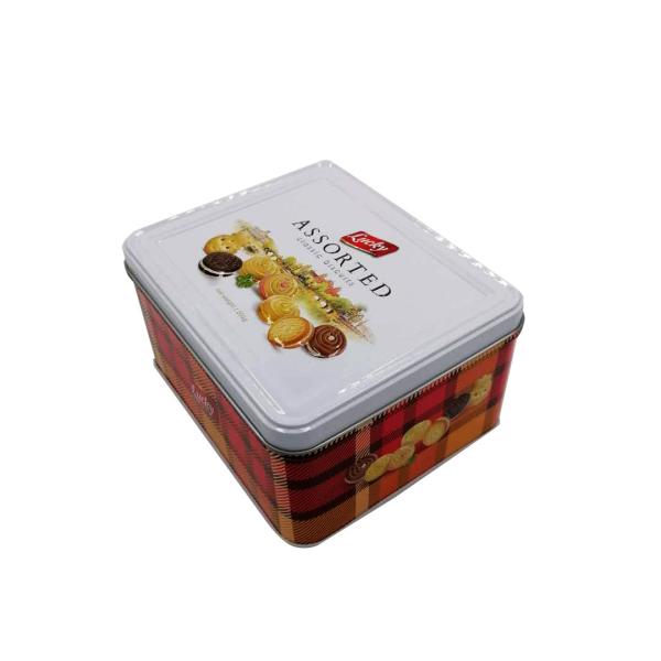 Large Cookie Tins with Lids Wholesale Tin Cookie Boxes Custom Rectangular Tin Cans