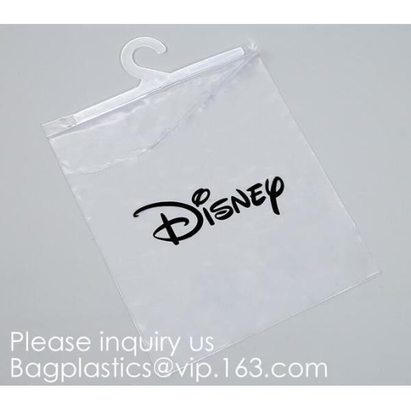 Transparent PVC hanger hook plastic bags for clothes packing,Better Protect and store CD's, books, magazines, papers and