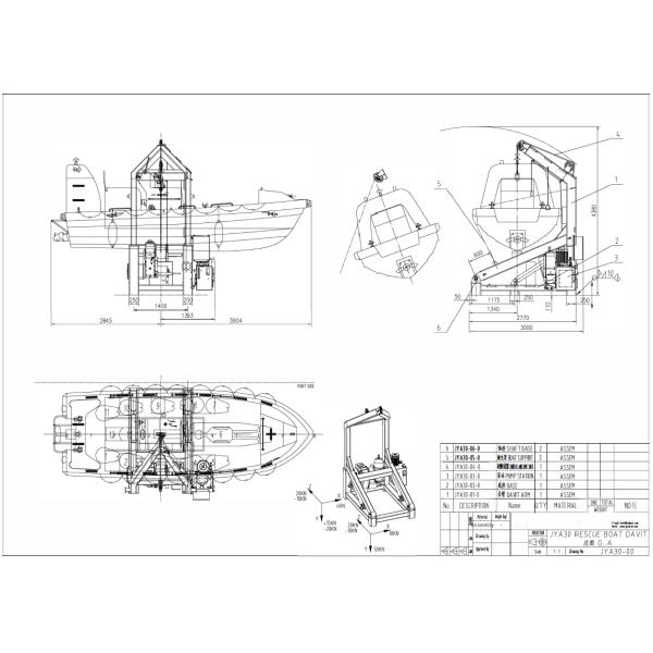Gravity Rolling Type Davit Ship Life Saving Equipment