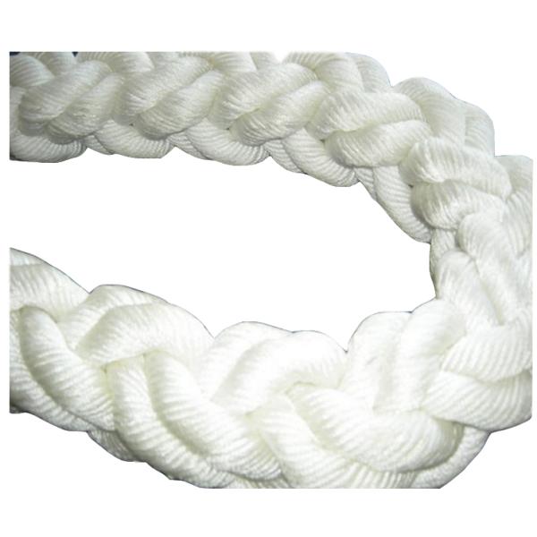 Durable Sea Towing 8 Strand White 48mm Polpropylene Monofilament Crossing Laid with rope noose 2 sides