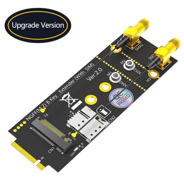 M.2(NGFF) Key B Adapter With SIM card and Antenna for 3G/4G/5G Module