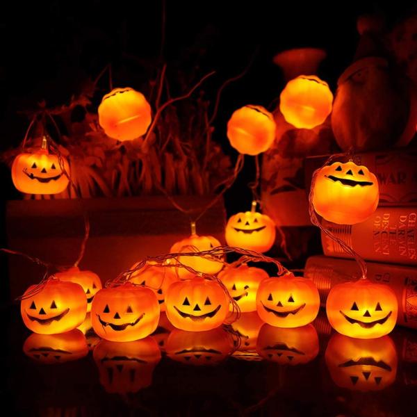 Halloween Decoration Clearance String Lights LED Battery Operated Pumpkins 8Modes for Outdoor&Indoor Party Decorations Patio