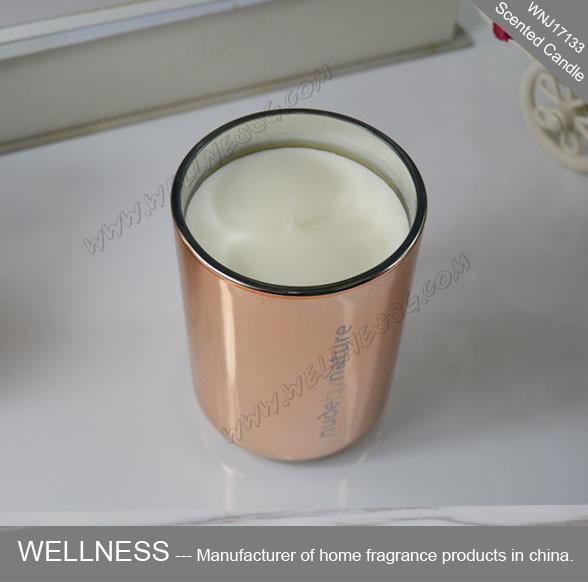 Quality Room Fragrance Pure Clean Soy Candles ITS Approved With Rose Golden Glass Jar wholesale