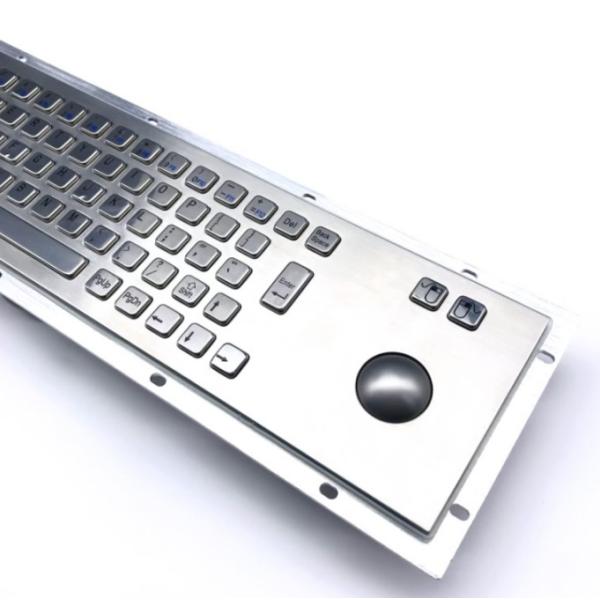 KIOSK IP65 / IK07 waterproof dustproof anti-vandalism Industrial Stainless Steel Keyboard SUS304 With 38mm Trackball Rear Panel Mounted -40℃