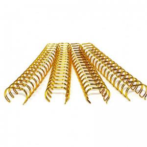 Cheap 11.1 MM Gold Spiral Coils Gold Spiral Binding Gold Plating Double Loop Wire O For Calender for sale