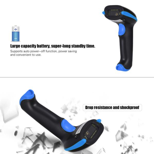 Laser Hand Held 1D Barcode Scanner Reader 2.4G Cordless YHD-5700LW