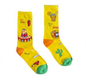 Cheap Trendy Popular Colorful Dress Women Socks , Jacquard Logo Stylish Dress Socks Girls Cotton Socks for sale