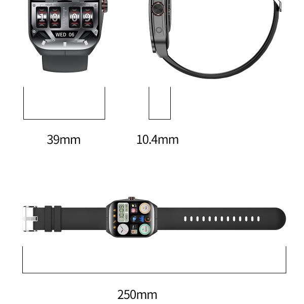 FitCloudPro Compatible Square Shape Smart Watch Voice Control Bluetooth Calling Smartwatch