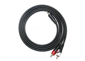 China Double Head 2rca Audio Cable , TV DVD Digital 3.5 Mm Audio Cable on sale