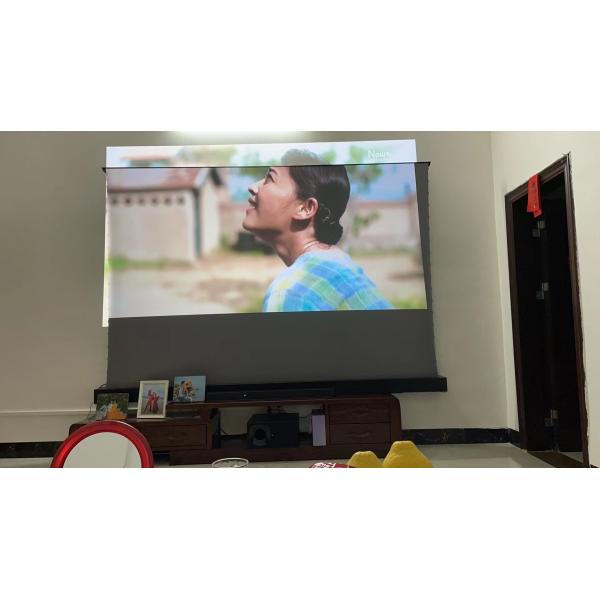 Floor Rising Screen electric projection screen with quiet motor operation and sleek design for modern office environments