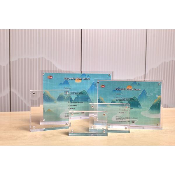 Custom 10 X 12 Plastic Magnetic Picture Frames Rectangle OEM Acrylic Frame Stand