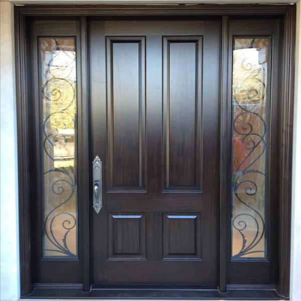 Customized Size Solid Wood Doors Glass Pivot EPE Inside Strong Carton Outside