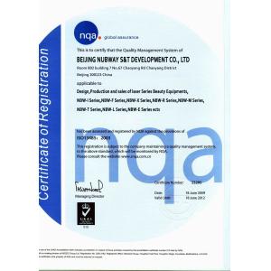 IPL laser beauty equipment supplier Beijing Nubway Company Certifications