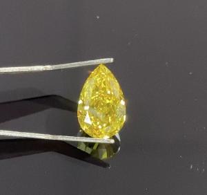 Cheap Pear Shaped lab made yellow diamonds Laser Drilling Jewelry Decorations for sale