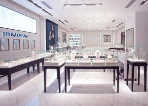Cheap OEM Showroom Display Cases , Fashion Jewellery Shop Interior Design Plans for sale