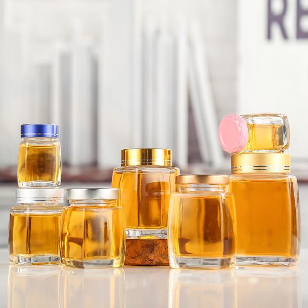 Thick Glass Storage Jars With Lids , Empty Square Glass Containers Easy To Clean