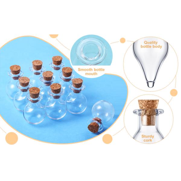 Small Mini Glass Bottles Jars With Cork Stoppers.Wishing Bottle Drifting Bottle Wedding Party DIY