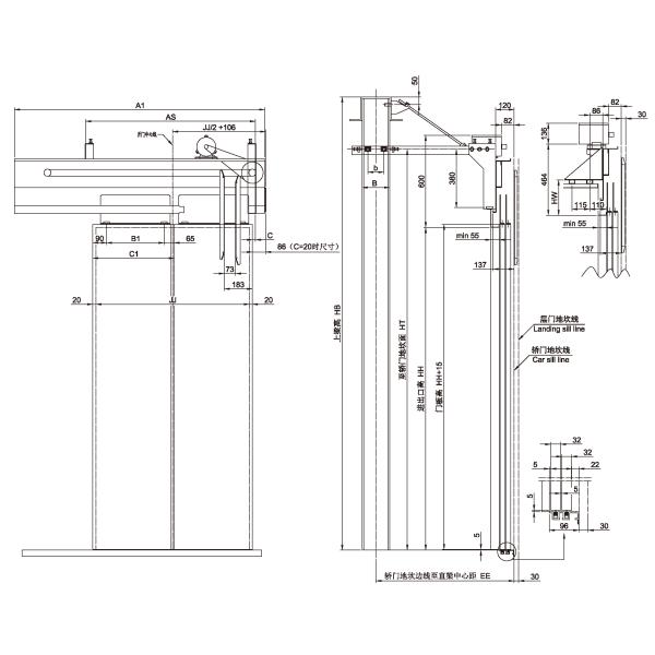Side Opening Two Panel Vvvf Car Door Operator / Passenger Elevator Parts