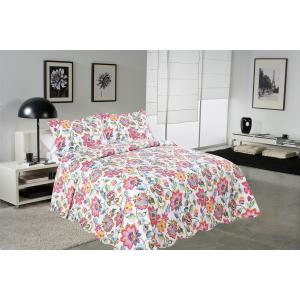 Cheap Cockscomb Flower Double Bed Quilt Covers , Microfiber Fabric Quilt Cover Sets for sale