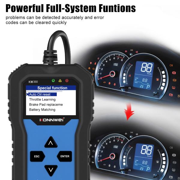Full System automotive code reader scan tool OBD2 scanner with printer