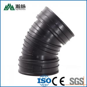 Cheap Customized HDPE Corrugated Pipe Fittings Double Wall 90 45 Degree Elbow Fittings for sale