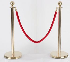 China Crowd Control Velvet Rope Stanchions Hotel Lobby Supplies Gold Silvery White on sale