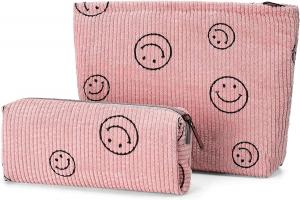China Shockproof Soft Cosmetic Bags For Women Travel Pink Small Make Up Brush Pouch on sale