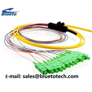 China 12Fiber Ribbon Fiber Pigtail SC/APC Fiber Optic Pigtail 12colors Ribbon Fan Out Kit 0.9mm on sale
