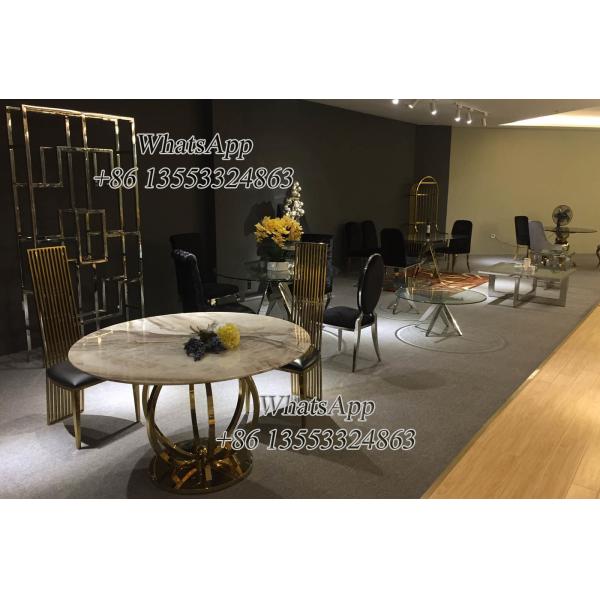 stainless steel dining room furniture showroom Champagne Gold Wedding Chairs From Furnitrue Exporter (YS-4-1)