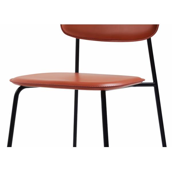 44cm Red Upholstered Dining Chairs Scratch Resistant Waterproof