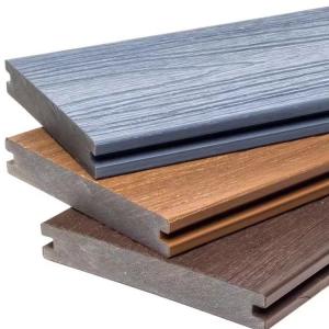 China Walkway Grey Wood Plastic Composite Flooring WPC Anti Uv 3d Composite Decking on sale