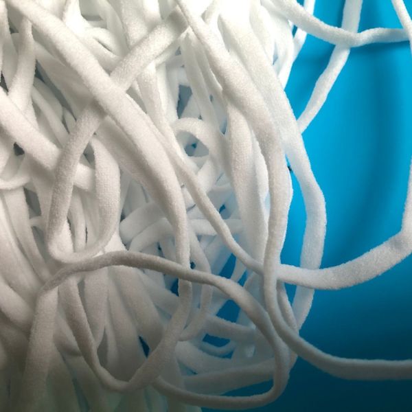 White Round 3mm Stretch Elastic Cord Non Irritating Mask Making Material