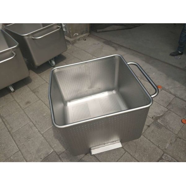 Jf Sheet Metal-Stainless Steel Butcher Meat Processing Trolleys Bin