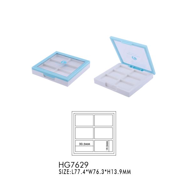 Quality 6 Colors Square Eyeshadow Makeup Case Flip Top Cap Empty Eyeshadow Cases wholesale