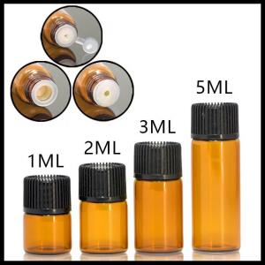 Cheap Mini Size Essential Oil Glass Bottles Normal Cap For Serum / Perfume 1ml 2ml 3ml 5ml for sale