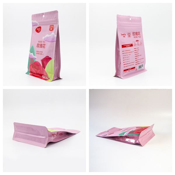 Cost-Effective Eight Sided Sealing Bag For Tea Packaging With Tear-Resistant And Custom Printing Bulk Order Discounts.