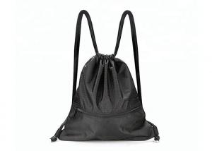 China Mesh Nylon Custom Drawstring Backpack Polyester Black Cinch Sack on sale