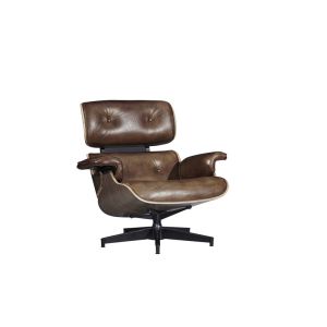 Buy cheap Vintage Industrial Leather Eams Leisure Swiviel Chair Bend wood Frame from wholesalers